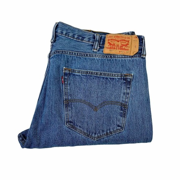 Levi's 501 XX Button Fly Medium Wash Denim Jeans - Picture 3 of 8